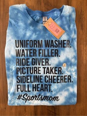 Handmade Sports Mom Tie Dye Graphic Tee NWT Large